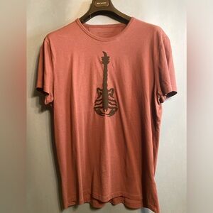 John Varvatos Brown T with Black Strings Guitar. Made in India. 100% Cotton